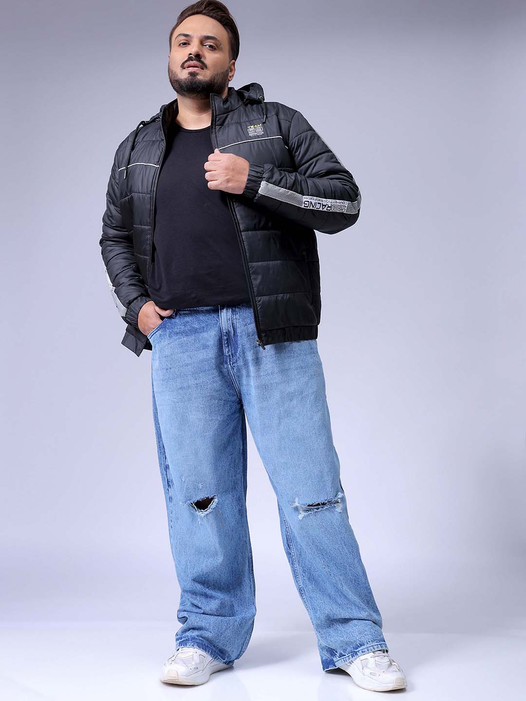Men's Blue Baggy Fit Casual Jeans
