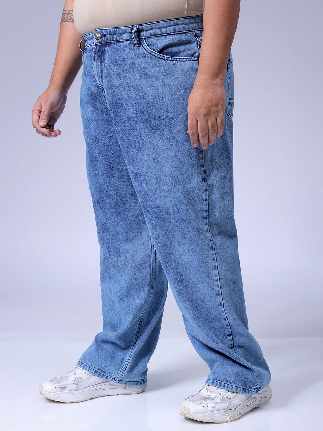 Men's Blue Baggy Fit Casual Jeans