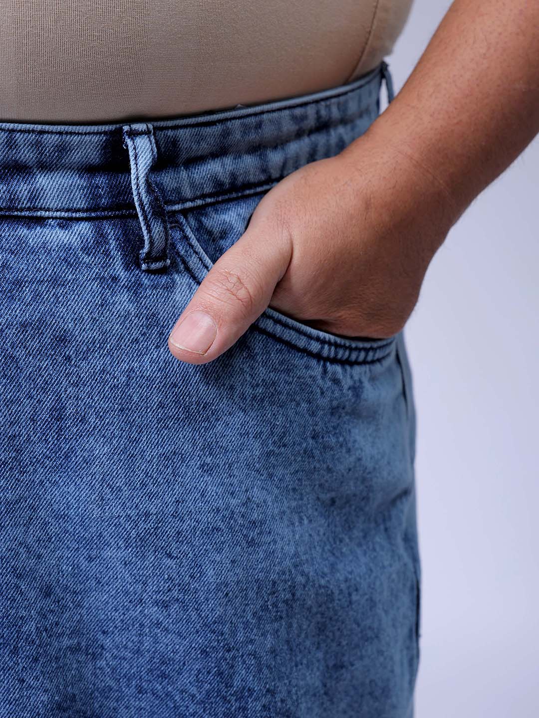 Men's Blue Baggy Fit Casual Jeans