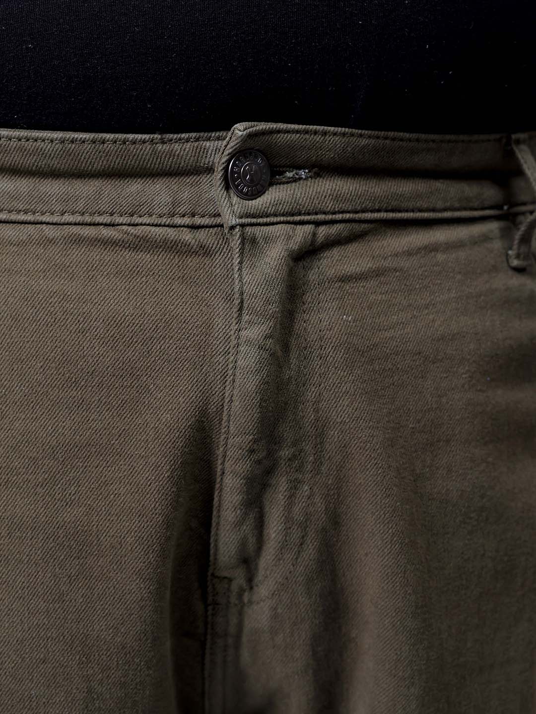 Men's Olive Baggy Fit Casual Jeans
