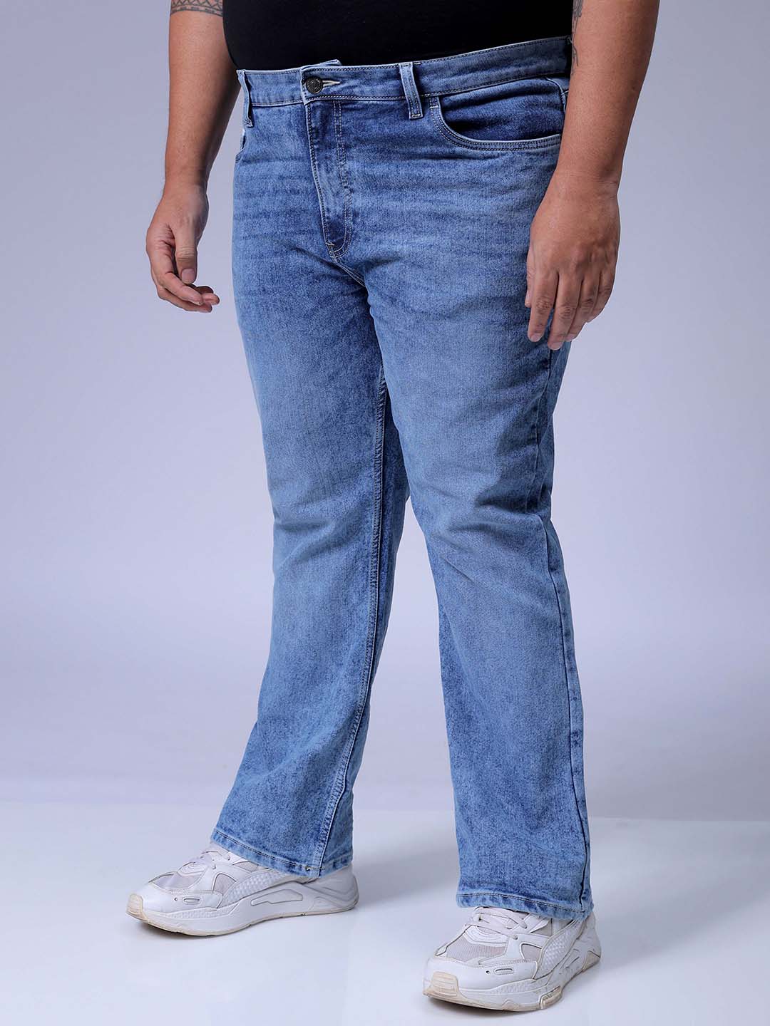 Men's Blue Bootcut Fit Casual Jeans