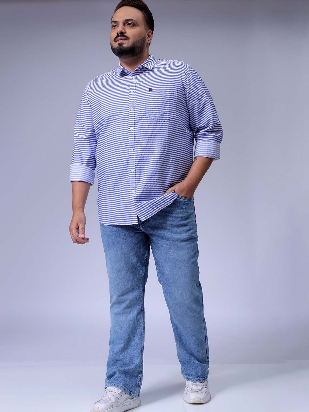 Men's Blue Bootcut Fit Casual Jeans