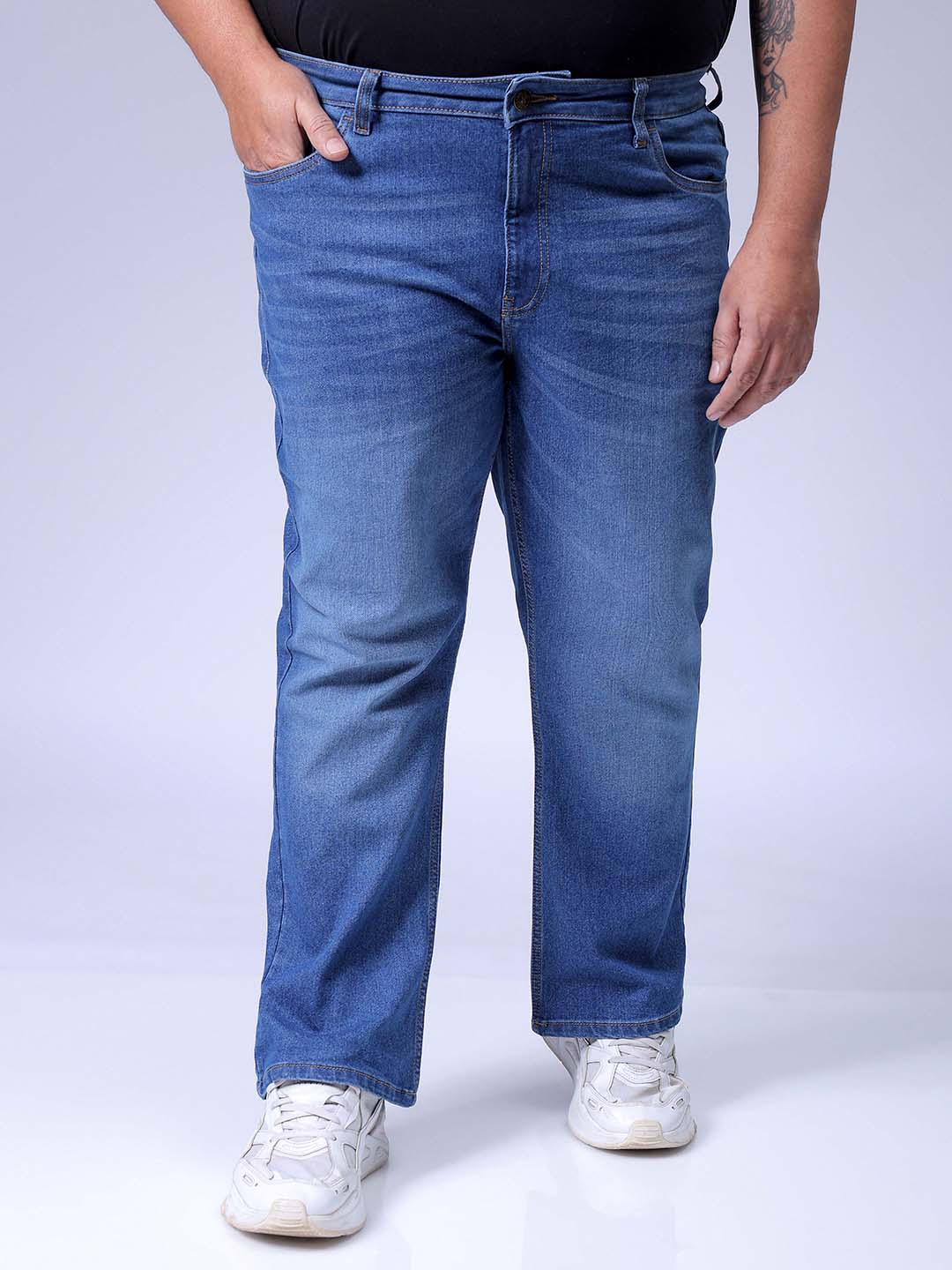 Men's Blue Bootcut Fit Casual Jeans