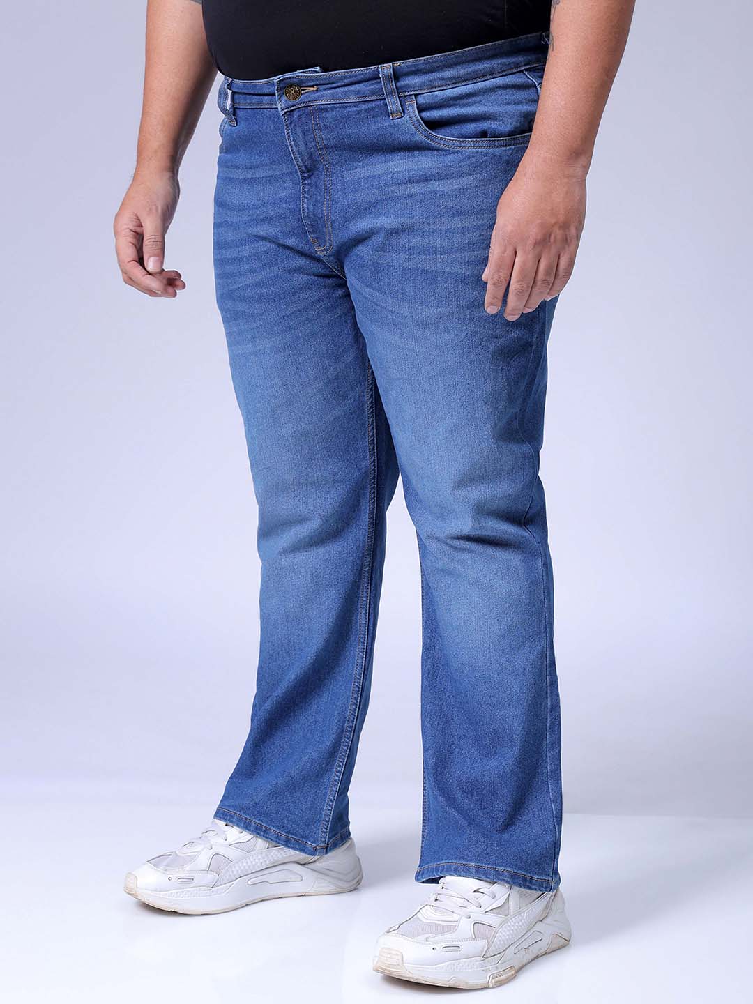 Men's Blue Bootcut Fit Casual Jeans