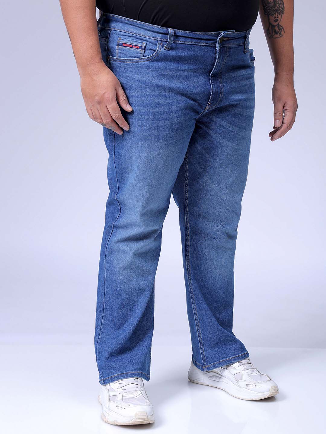 Men's Blue Bootcut Fit Casual Jeans