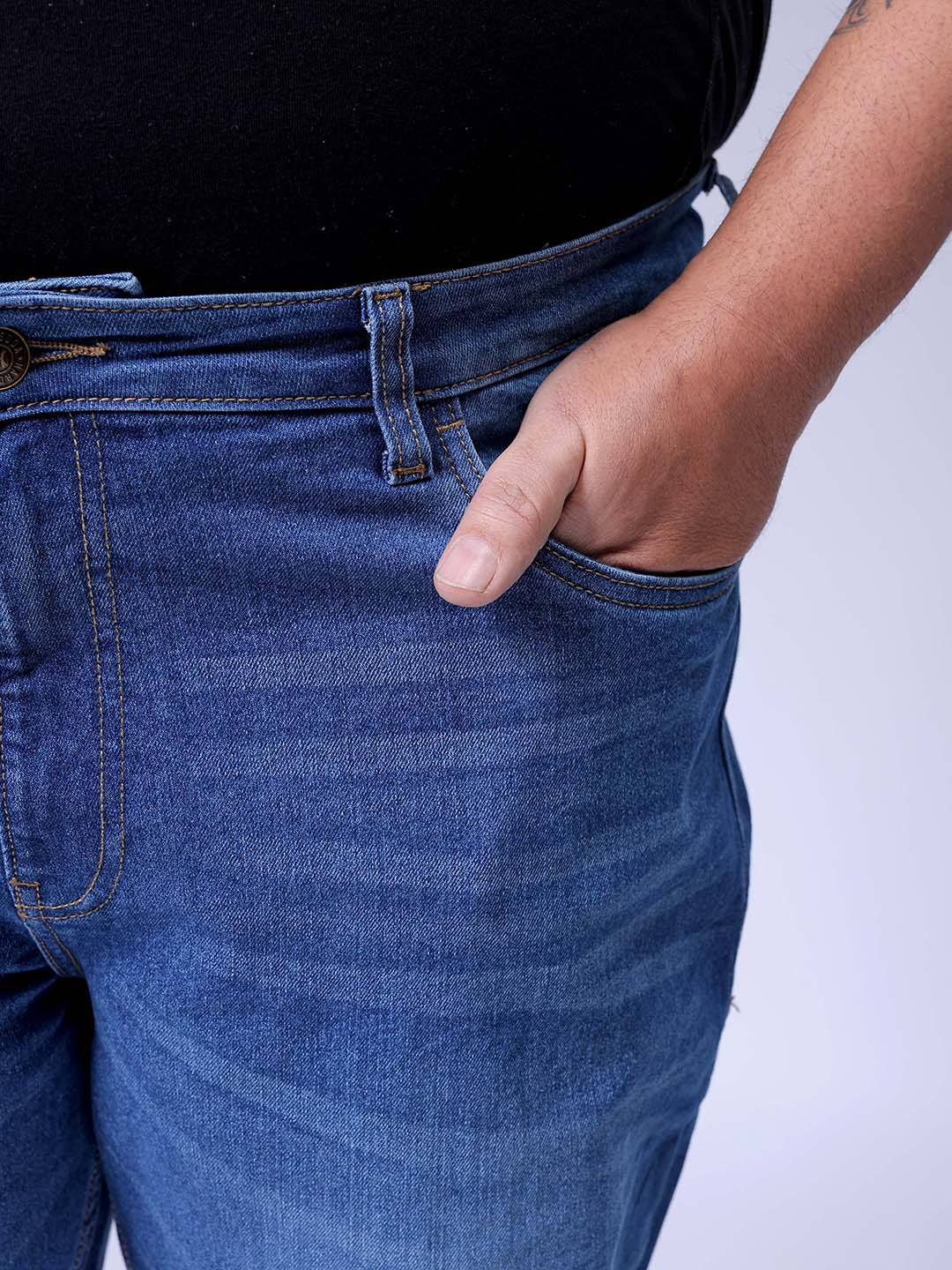 Men's Blue Bootcut Fit Casual Jeans