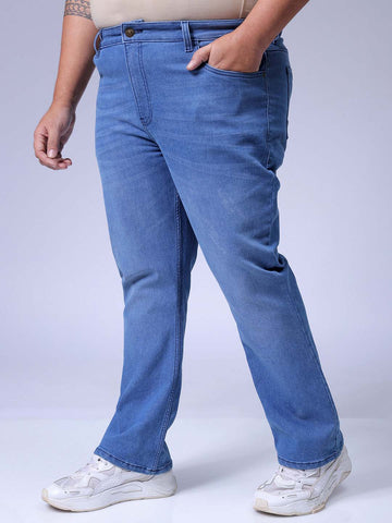 Men's Blue Bootcut Fit Casual Jeans