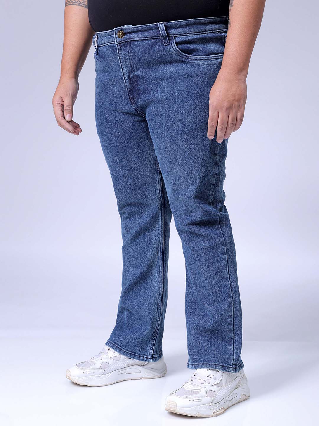 Men's Blue Bootcut Fit Casual Jeans