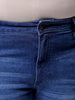 Men's Plus Size Blue Bootcut Fit Solid Stretchable Jeans