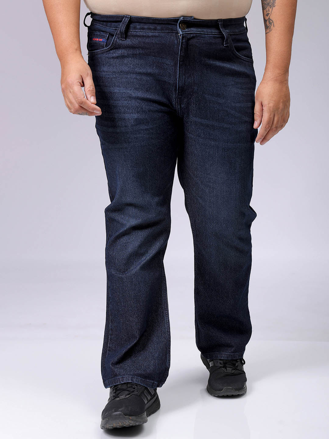 Men's Plus Size Bootcut Solid Jeans