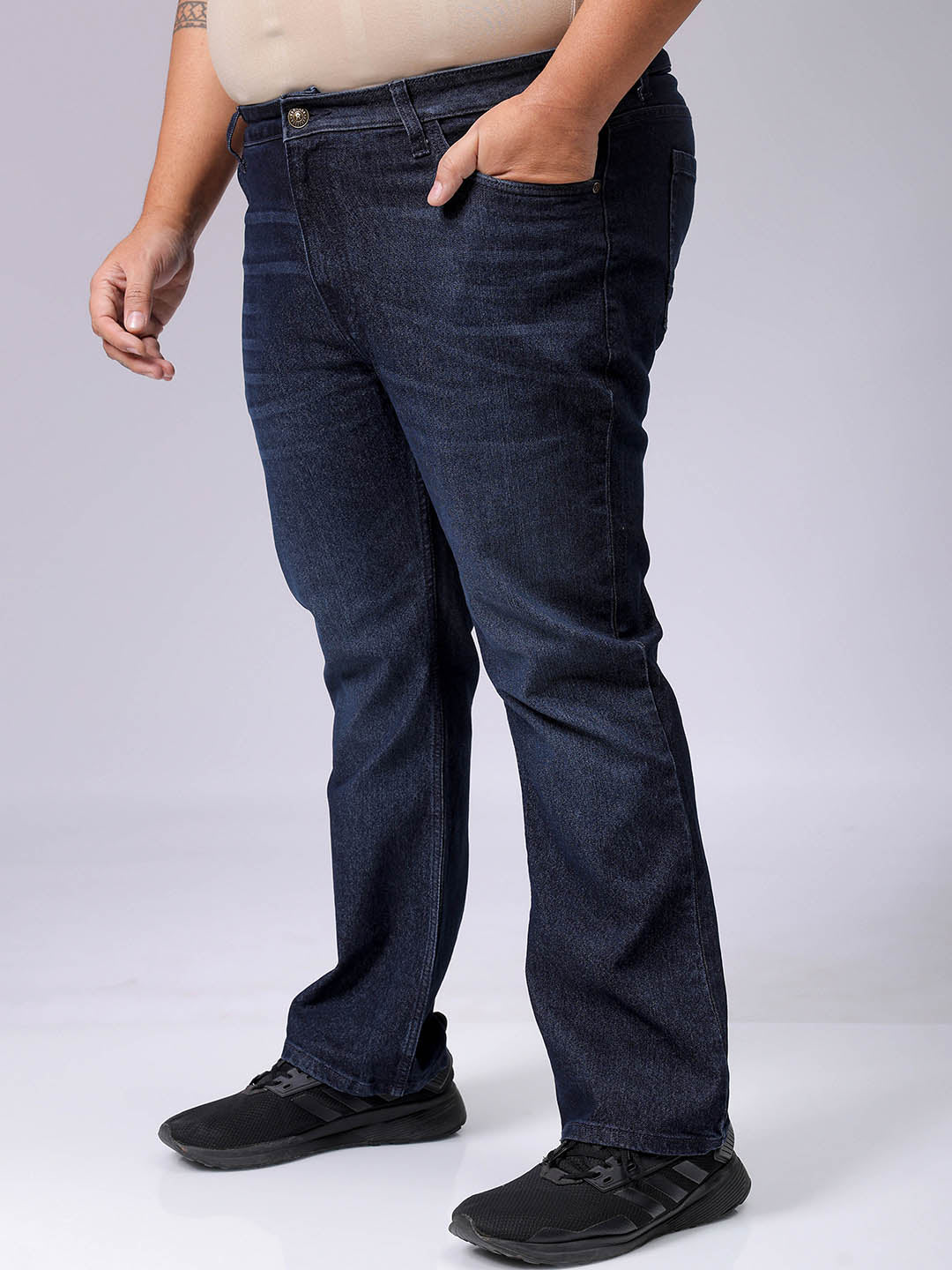 Men's Plus Size Bootcut Solid Jeans