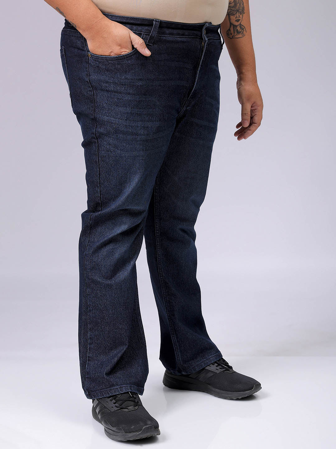 Men's Plus Size Bootcut Solid Jeans