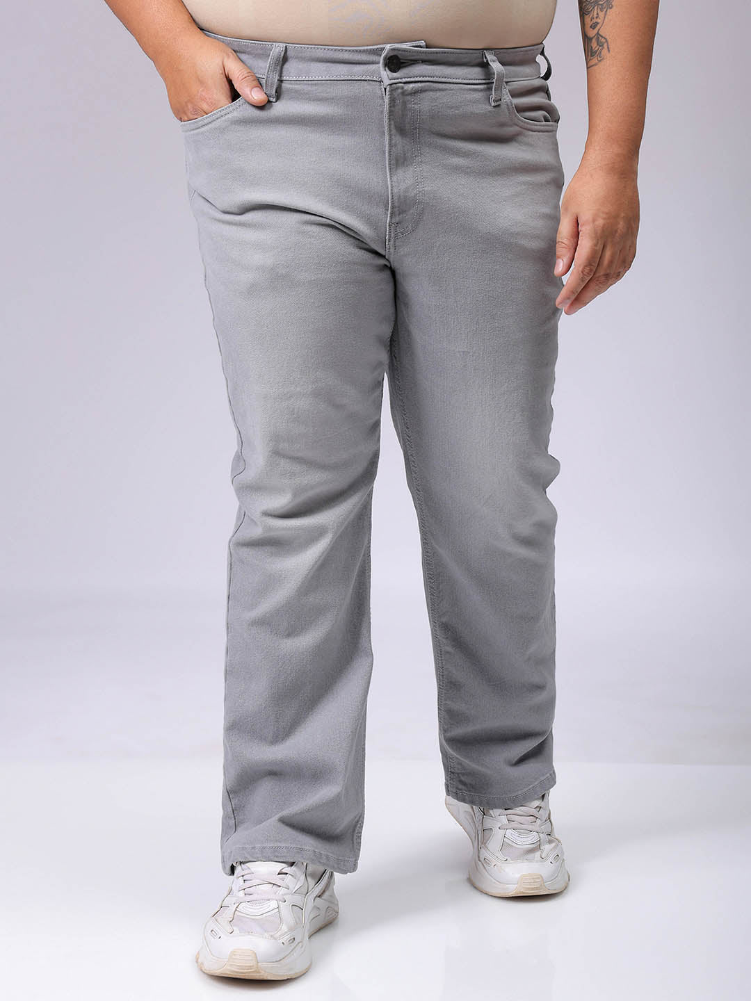 Men's Plus Size Bootcut Solid Jeans
