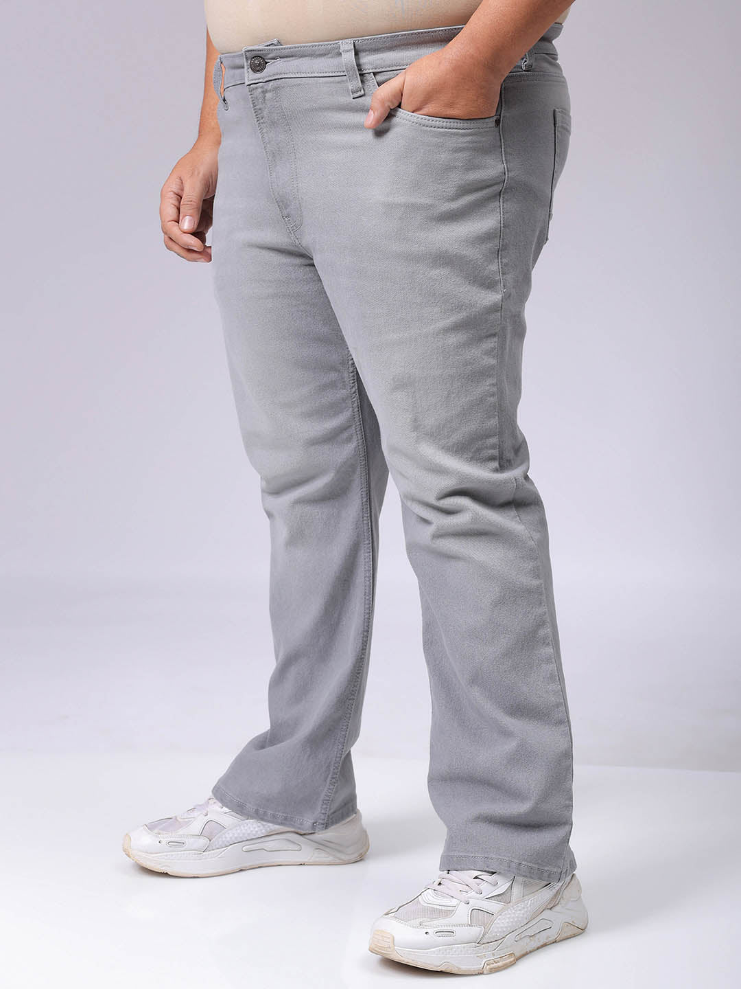 Men's Plus Size Bootcut Solid Jeans