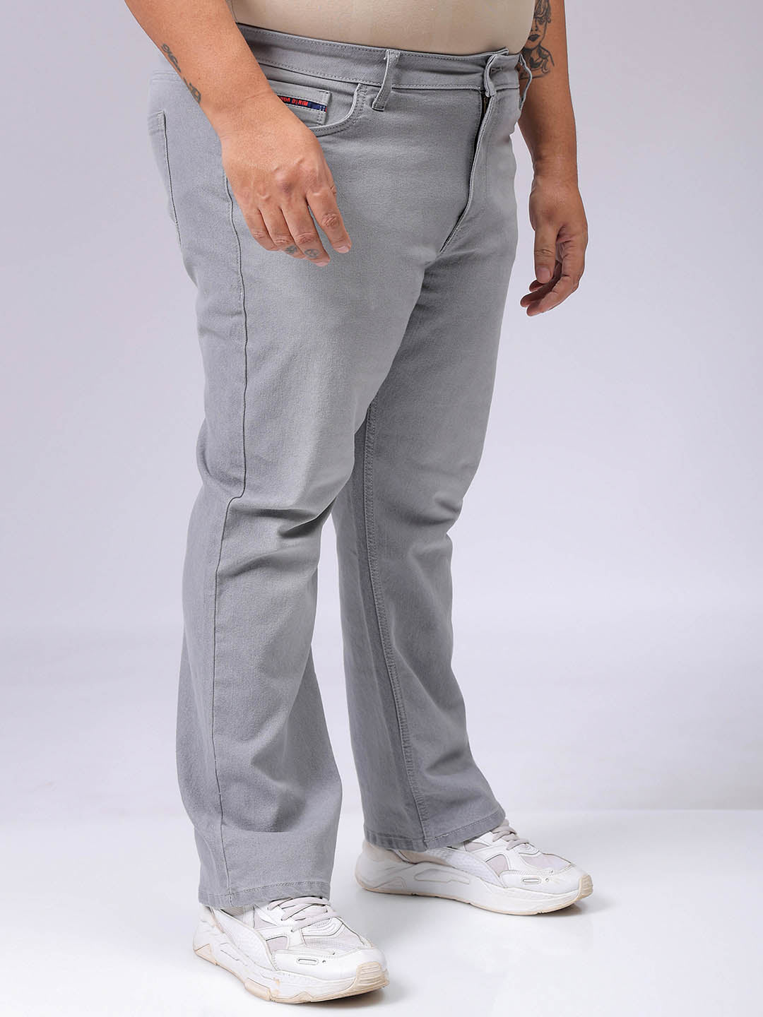 Men's Plus Size Bootcut Solid Jeans