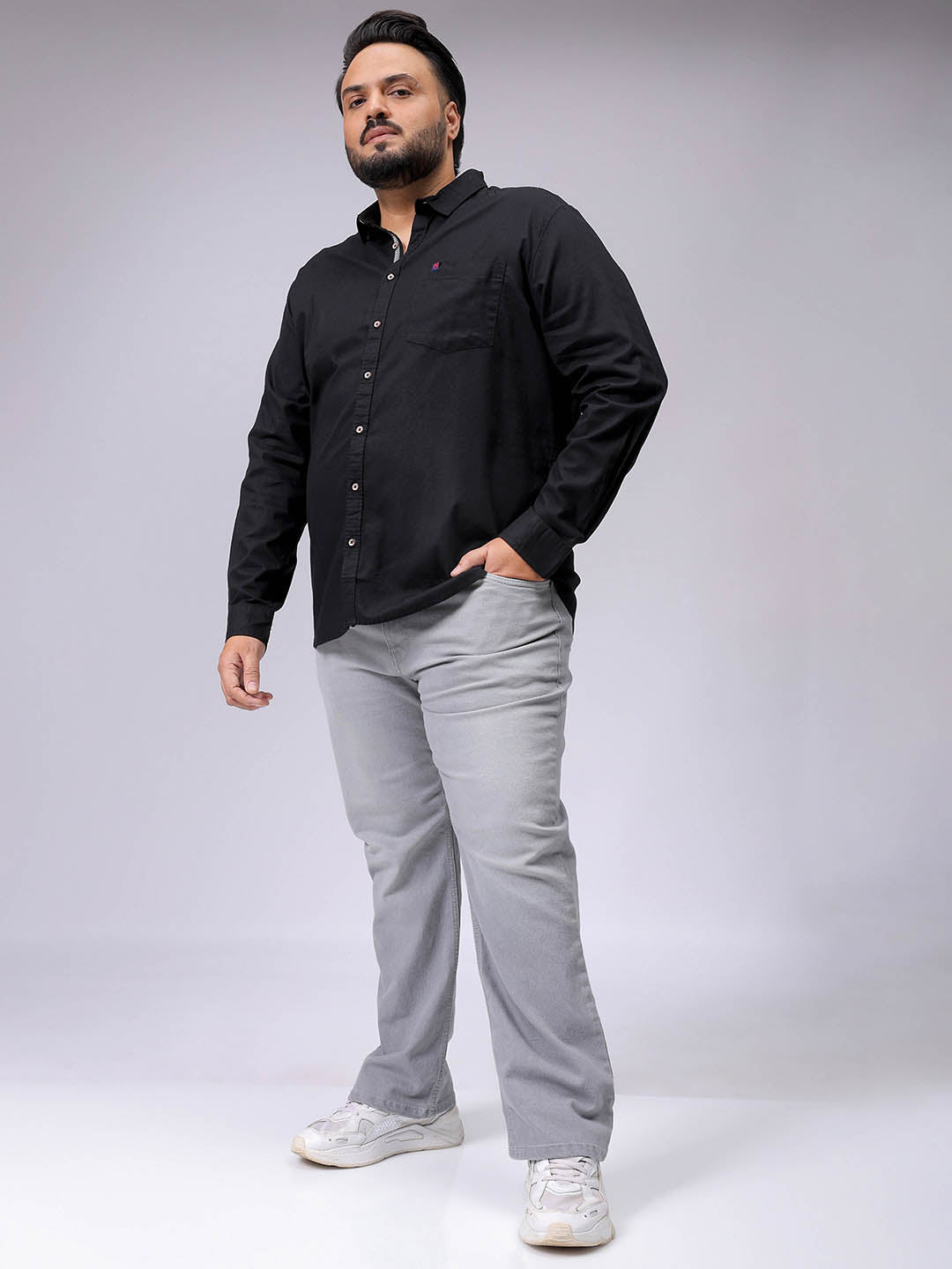 Men's Plus Size Bootcut Solid Jeans