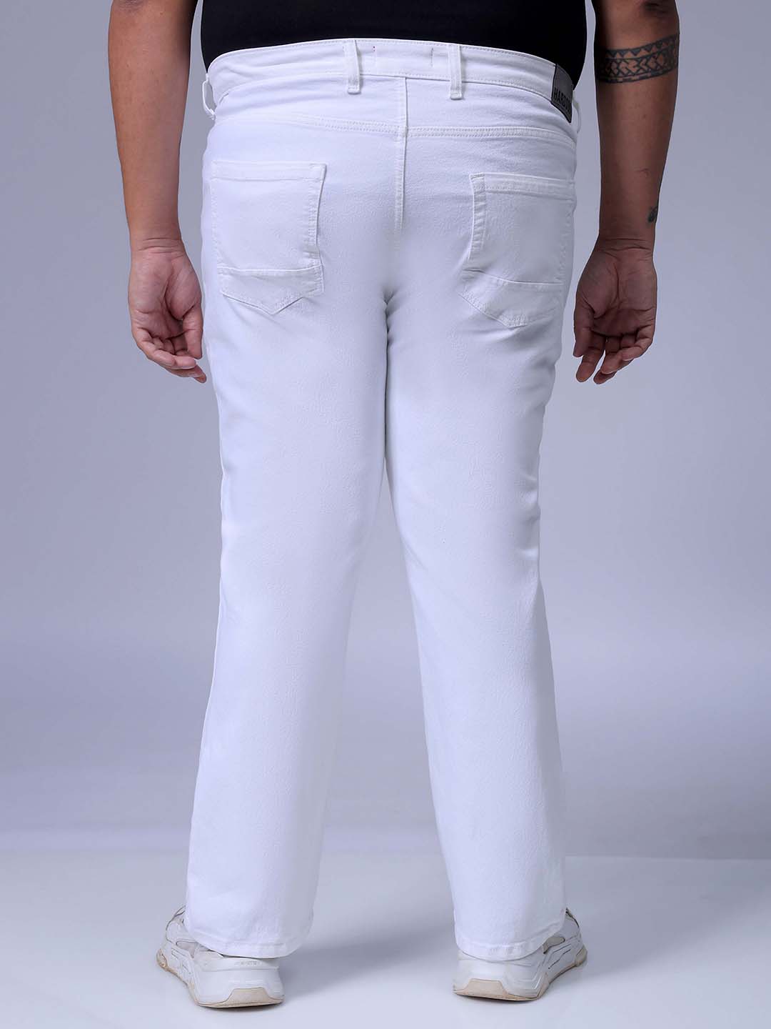 Men's White Bootcut Fit Casual Jeans
