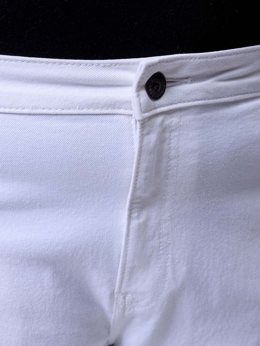 Men's White Bootcut Fit Casual Jeans