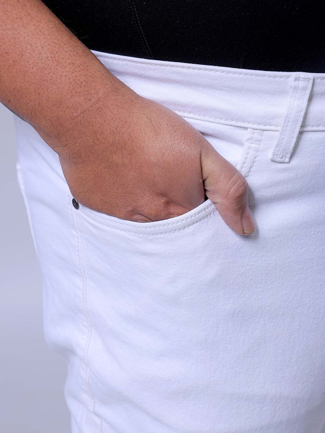 Men's White Bootcut Fit Casual Jeans