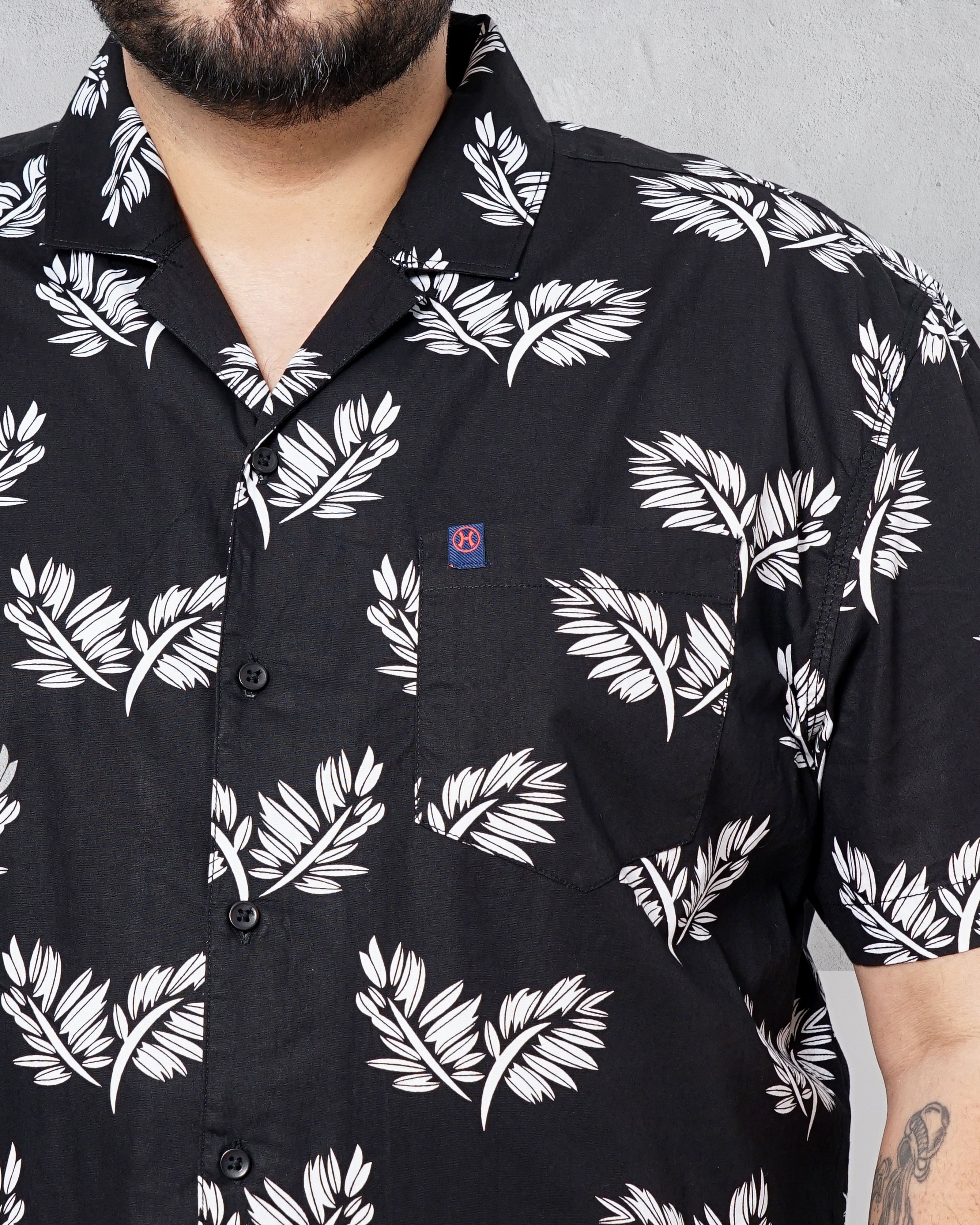 Shop Hardsoda Men Black Plus Size Floral Lounge Set Online.