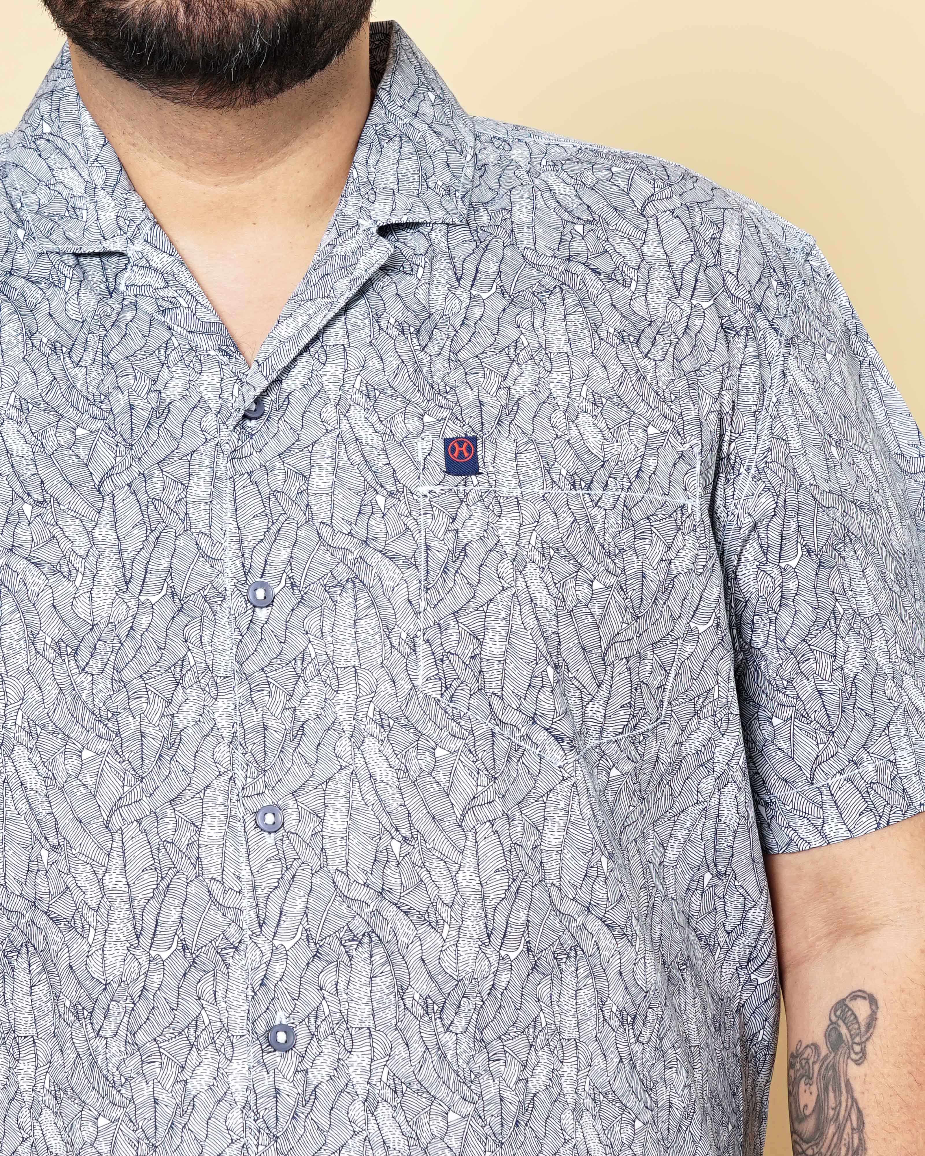 Shop Hardsoda Men Navy Blue Plus Size Geometric Printed Lounge Set Online.