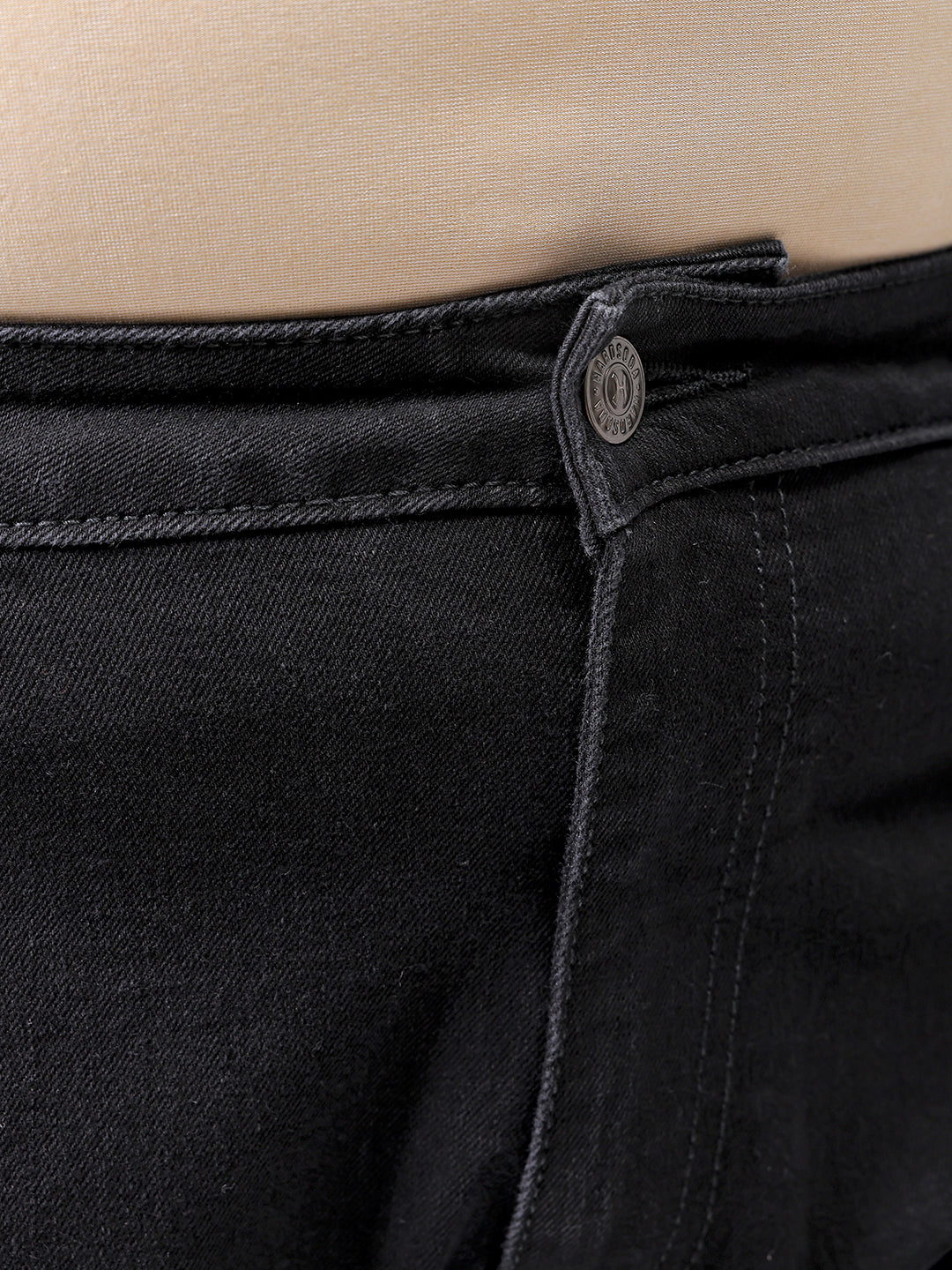 Men's Black Carrot Fit Casual Jeans