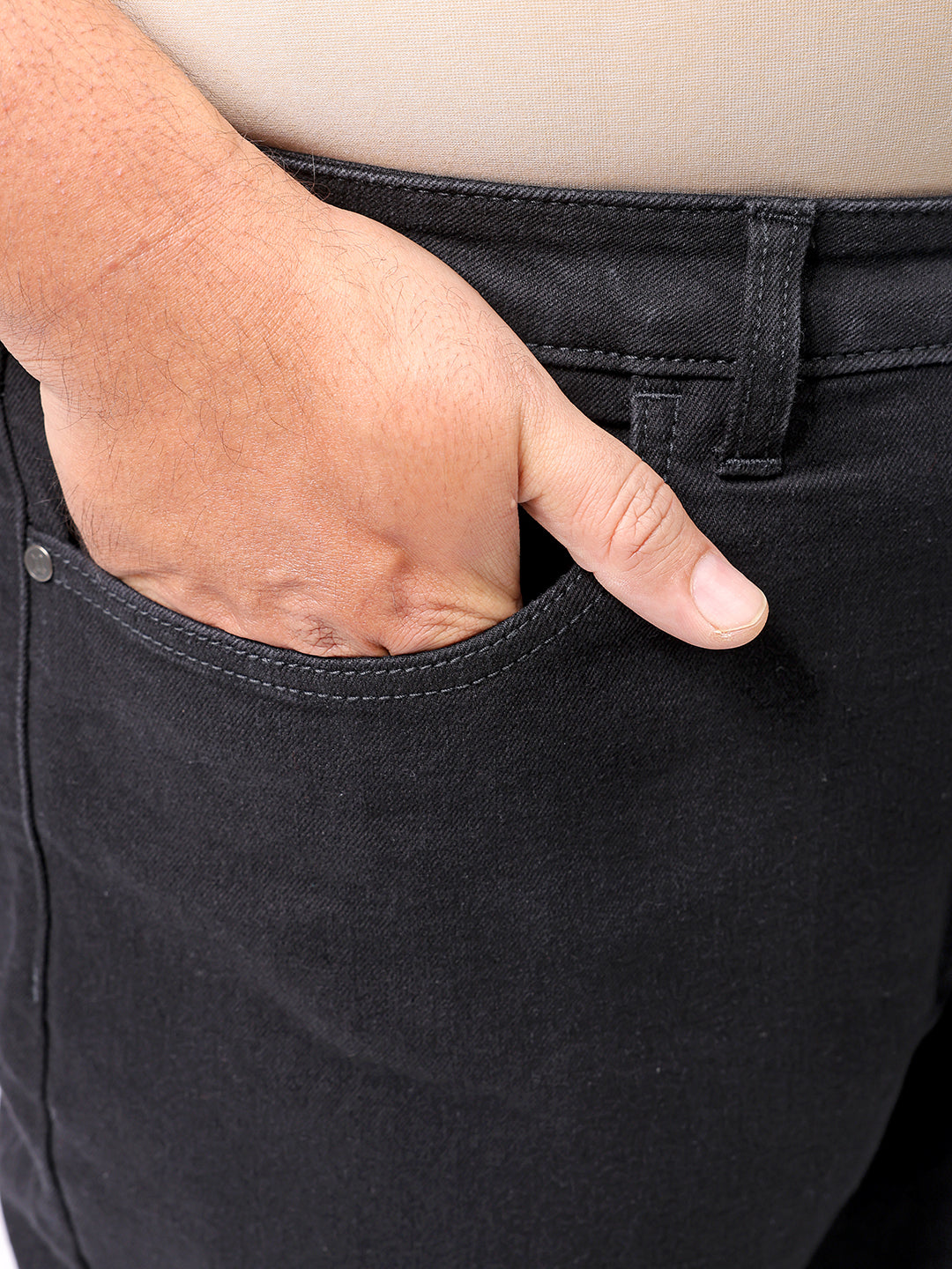 Men's Black Carrot Fit Casual Jeans