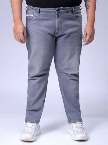 Men's Grey Carrot Fit Casual Jeans