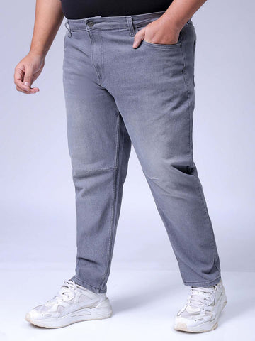 Men's Grey Carrot Fit Casual Jeans