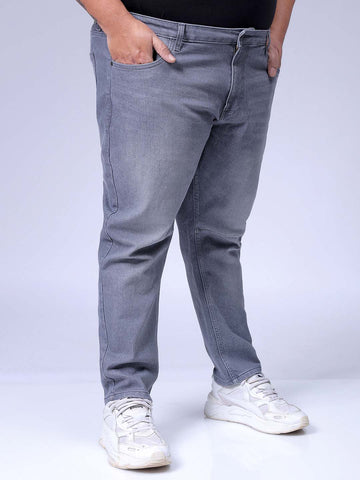 Men's Grey Carrot Fit Casual Jeans