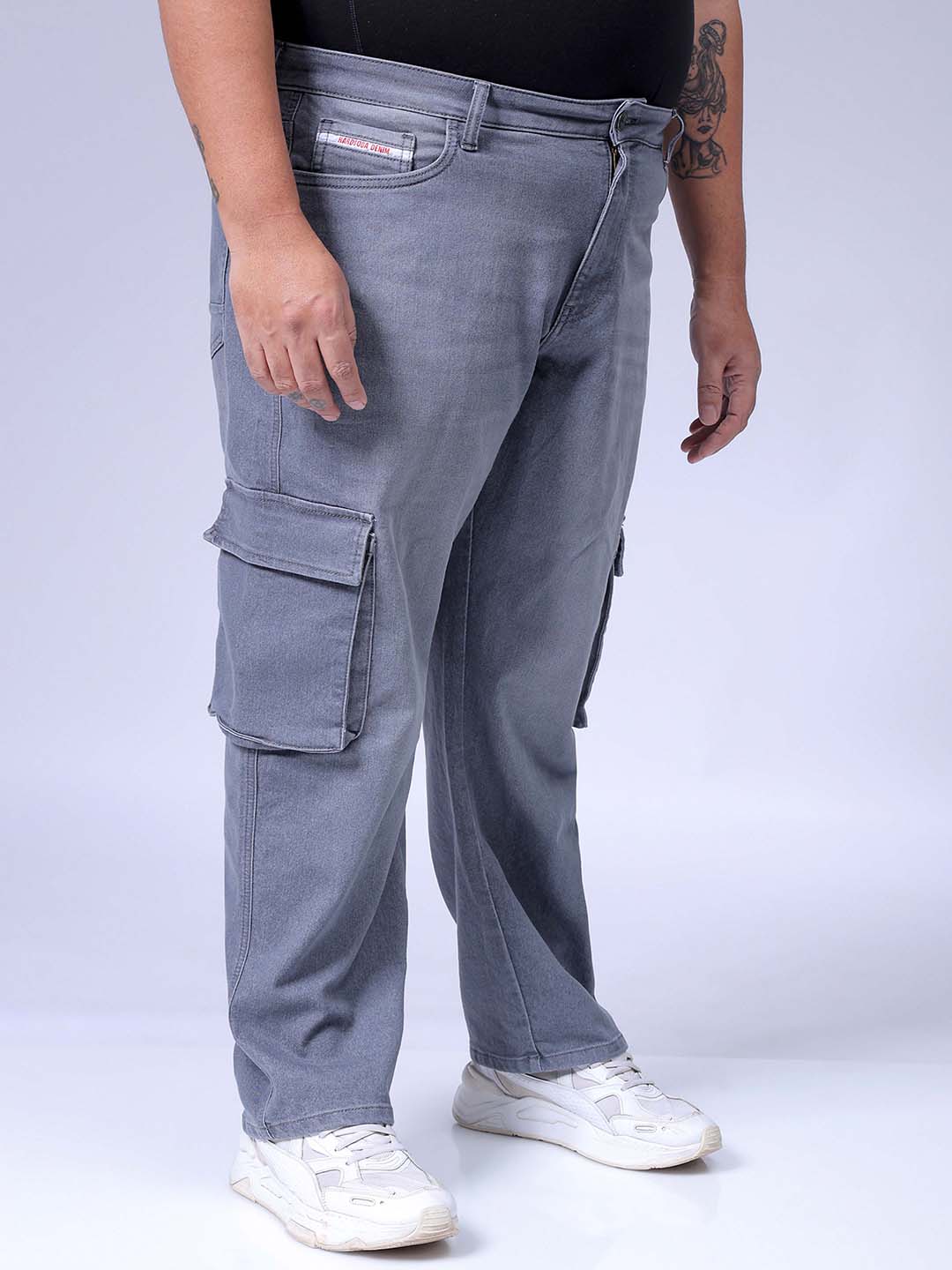 Men's Grey Relaxed Fit Casual Jeans