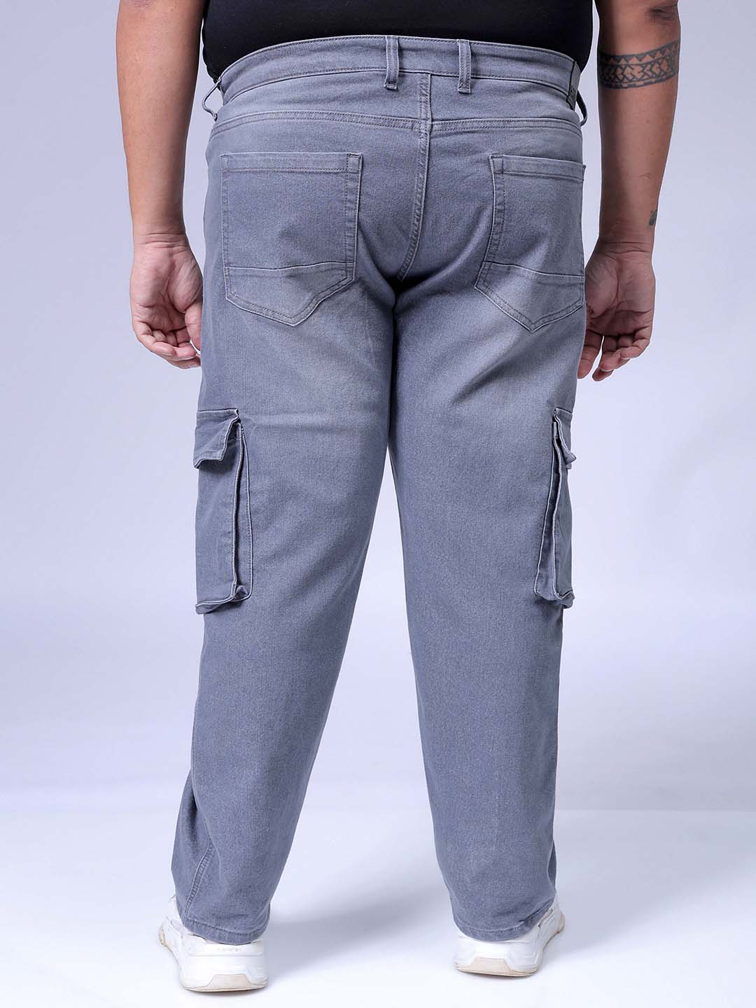 Men's Grey Relaxed Fit Casual Jeans