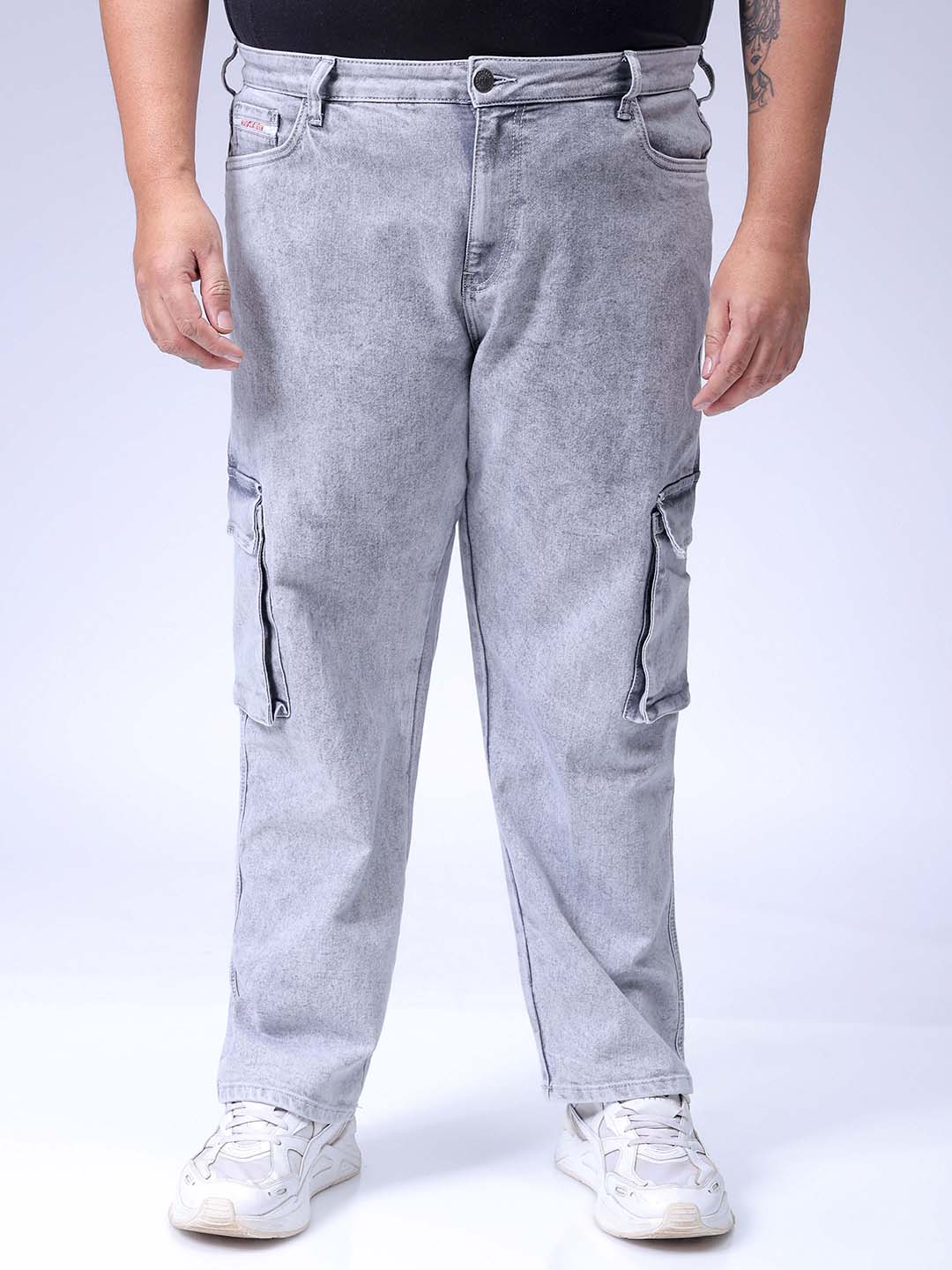 Men's Grey Relaxed Fit Casual Jeans