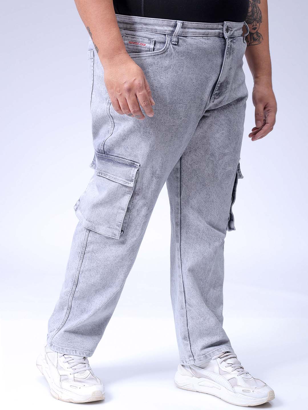 Men's Grey Relaxed Fit Casual Jeans