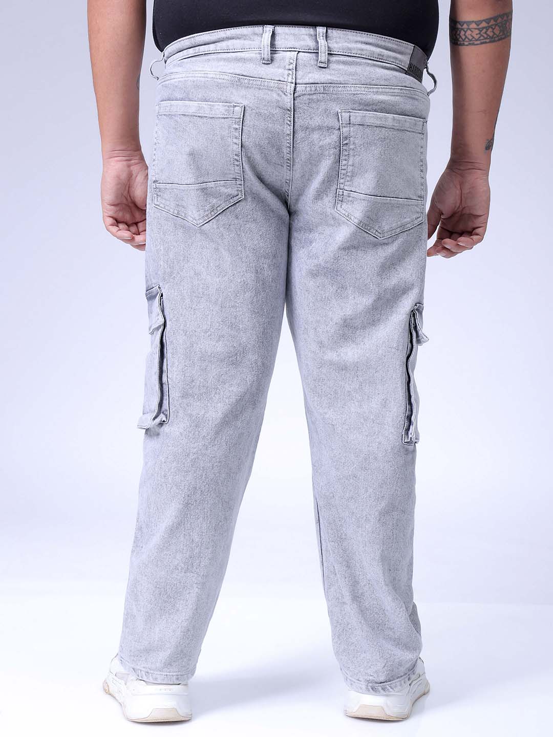 Men's Grey Relaxed Fit Casual Jeans