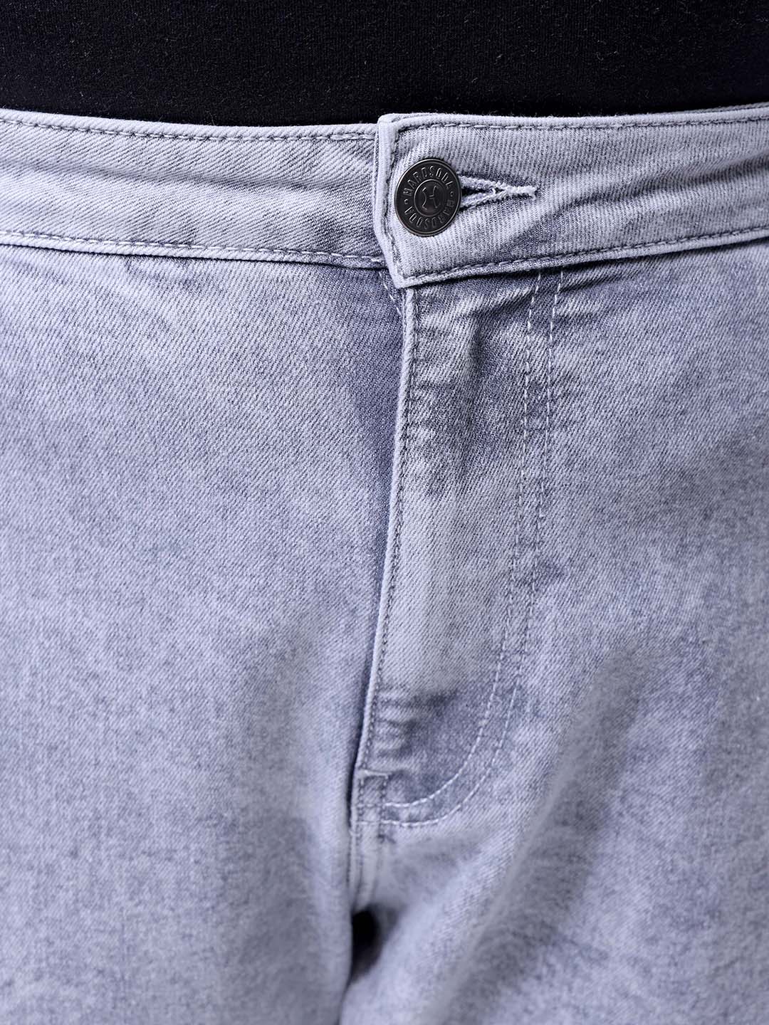 Men's Grey Relaxed Fit Casual Jeans