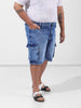 Men's Blue Relaxed Fit Casual Shorts