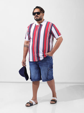 Men's Blue Relaxed Fit Casual Shorts