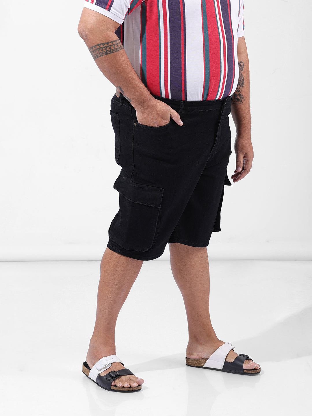 Men's Black Relaxed Fit Casual Shorts