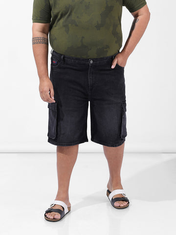 Men's Black Relaxed Fit Casual Shorts