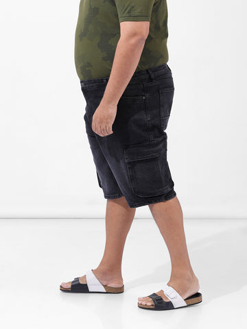 Men's Black Relaxed Fit Casual Shorts