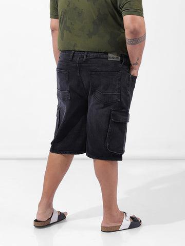 Men's Black Relaxed Fit Casual Shorts