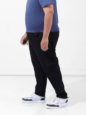 Men's Black Regular Fit Casual Jeans
