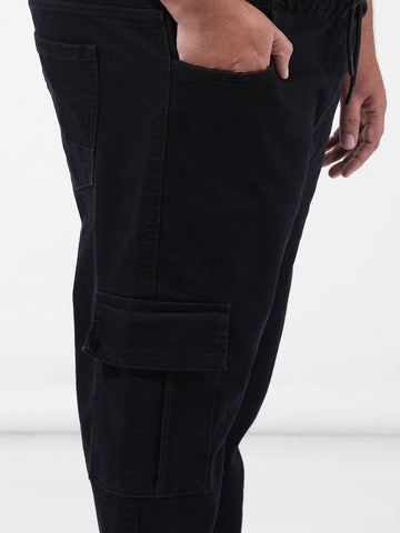 Men's Black Regular Fit Casual Jeans