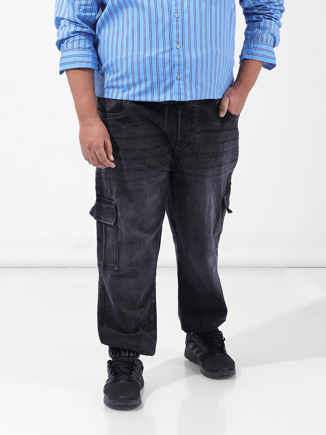 Men's Grey Regular Fit Casual Jeans