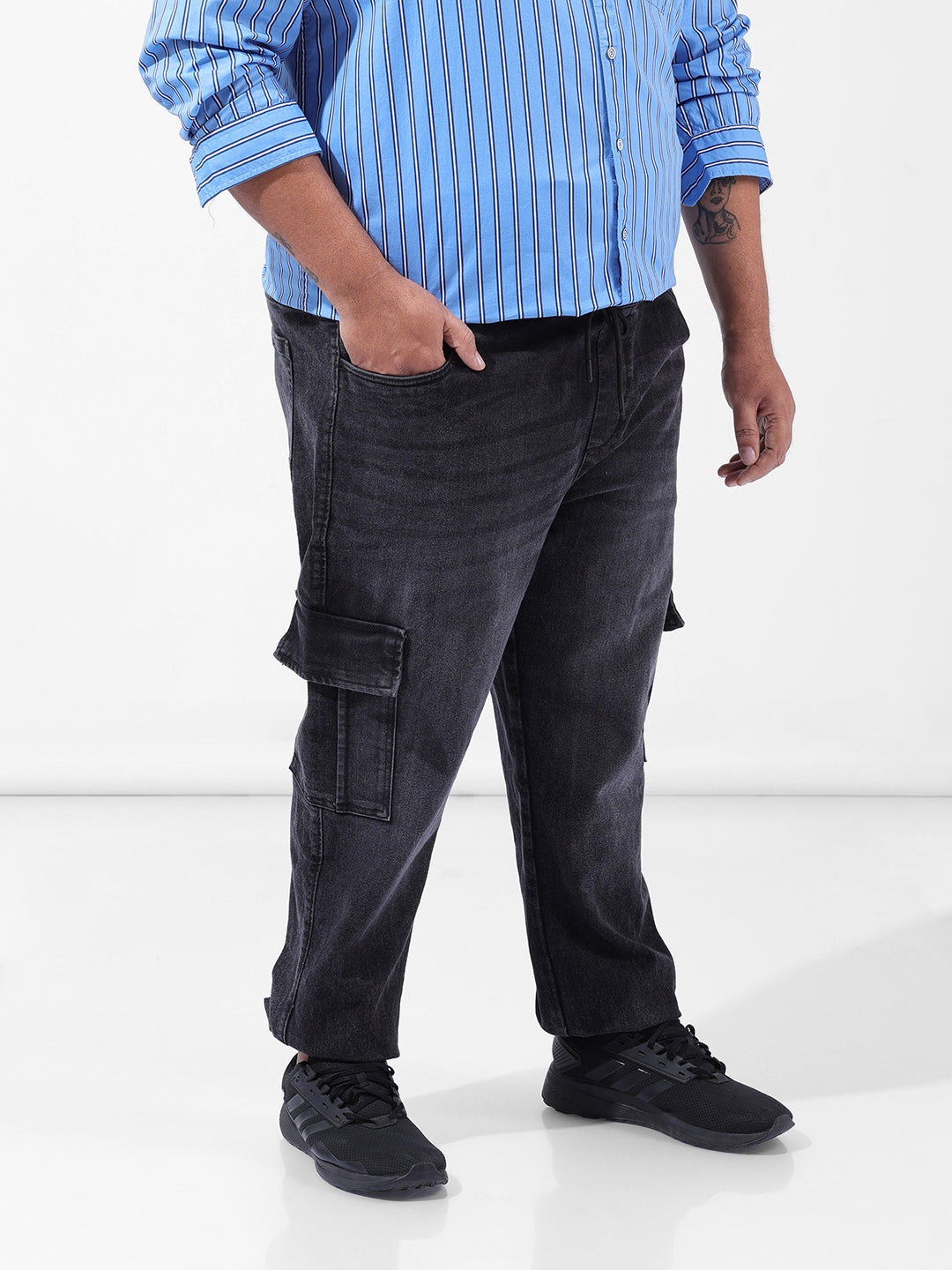 Men's Grey Regular Fit Casual Jeans
