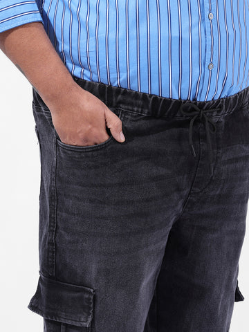 Men's Grey Regular Fit Casual Jeans
