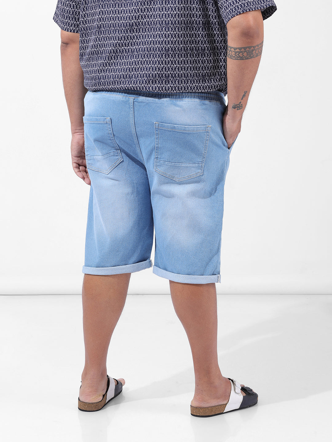 Men's Blue Regular Fit Casual Shorts