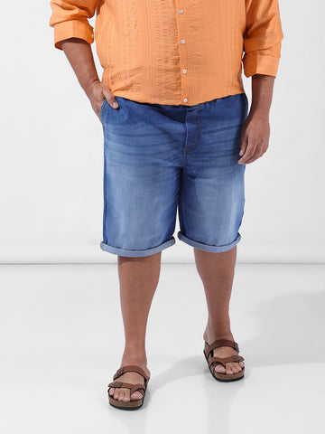 Men's Blue Regular Fit Casual Shorts