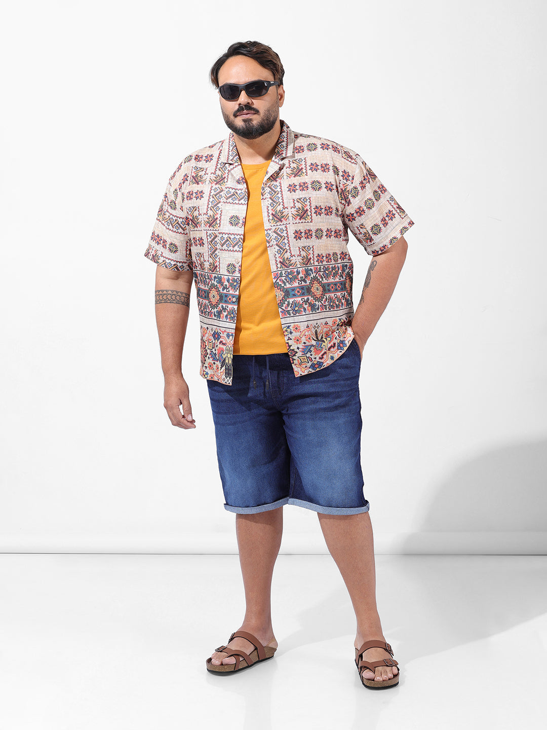 Men's Blue Regular Fit Casual Shorts